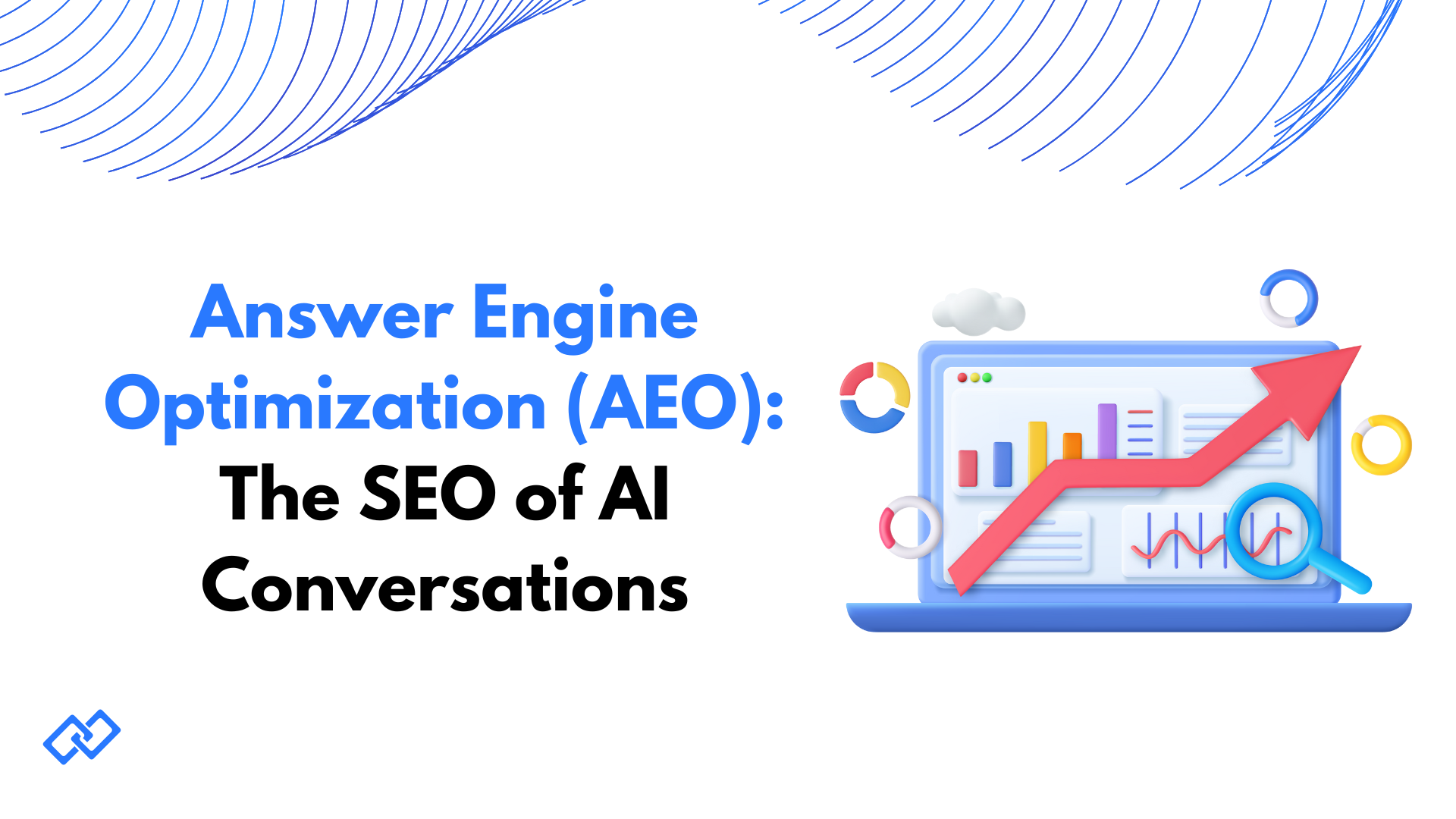 Answer Engine Optimization (AEO): the SEO of AI conversations – growth chart on laptop