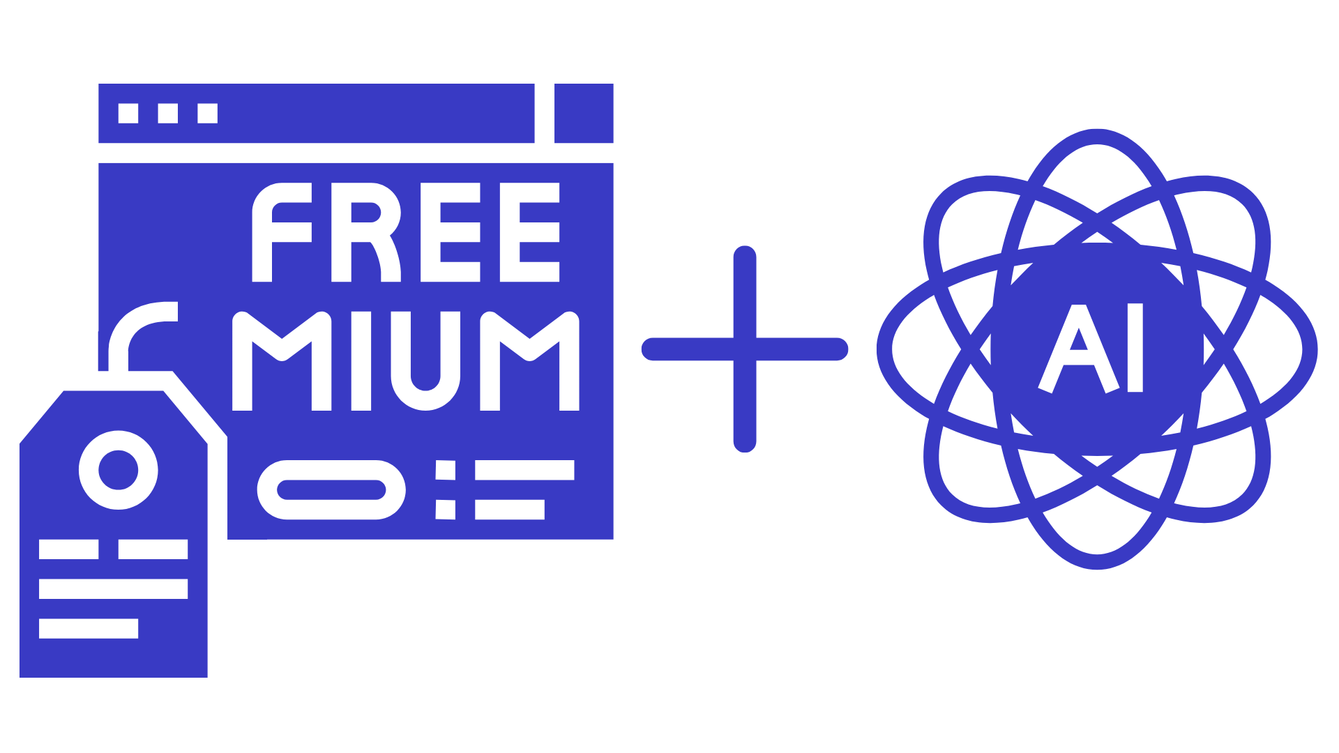 Illustration showing the concept of freemium combined with AI, symbolizing advertising as the key to sustainable growth for AI apps.