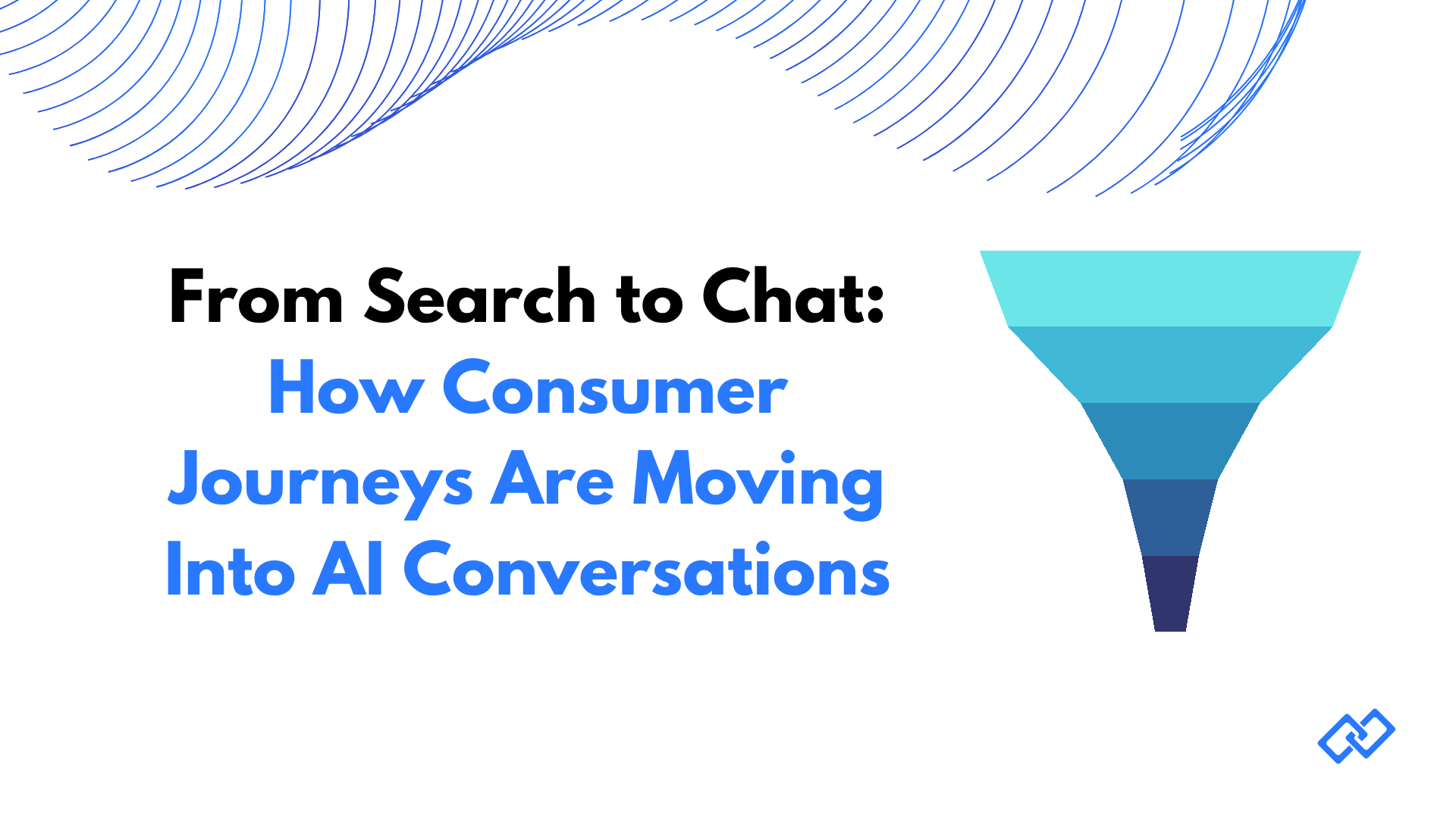 From Search to Chat — infographic showing how consumer journeys are shifting from Google search to AI chatbot conversations.