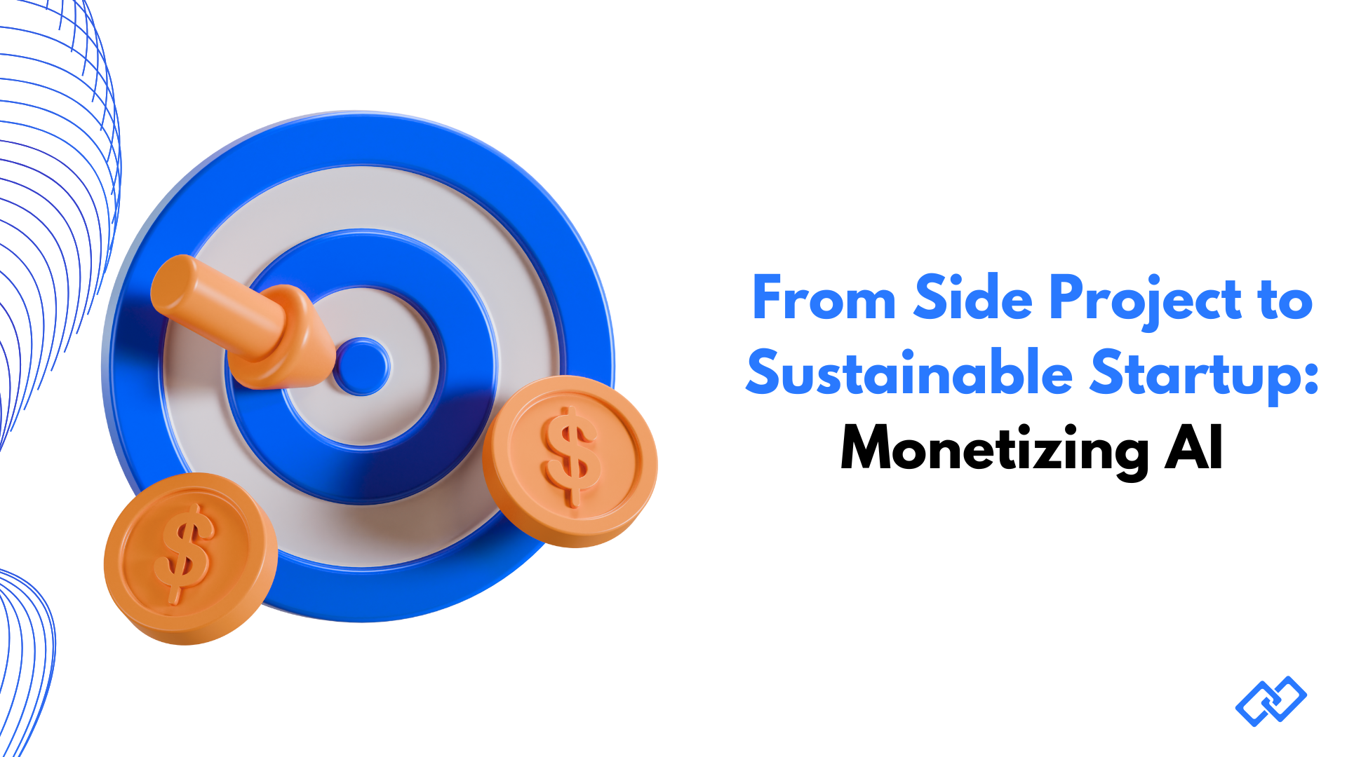 Illustration showing a target with coins, representing how to monetize an AI project and turn a side project into a sustainable startup